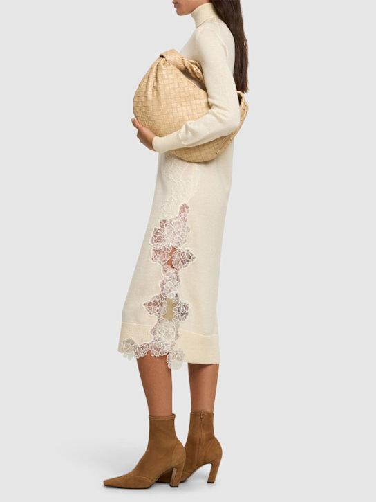Luisaviaroma Vestito Midi In Maglia Di Misto Lana Con Ricami