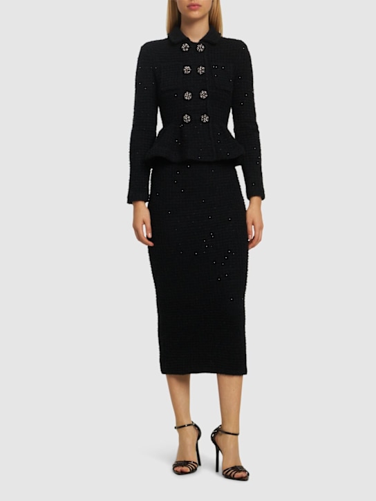 Luisaviaroma Vestito Midi In Maglia Texturizzata Con Peplum