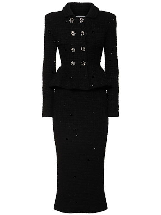 Luisaviaroma Vestito midi in maglia texturizzata con peplum