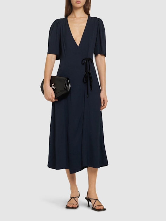 Luisaviaroma Vestito Midi In Twill Di Misto Viscosa