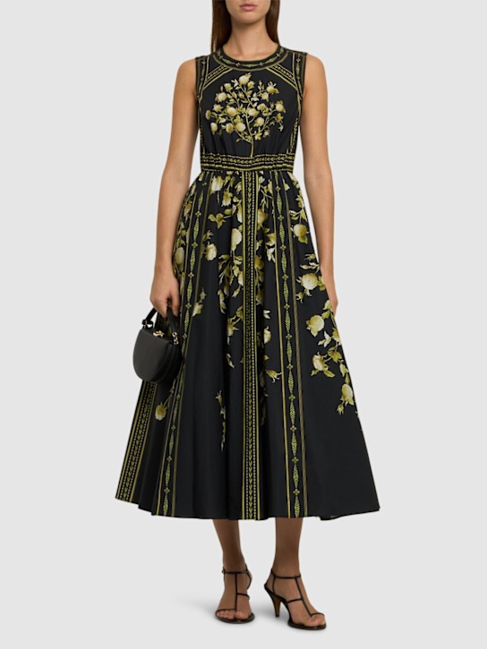 Luisaviaroma Vestito Midi Senza Maniche In Popeline Stampato