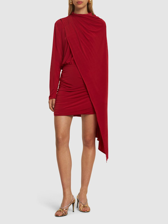 Luisaviaroma Vestito Mini Asimmetrico In Jersey Drappeggiato