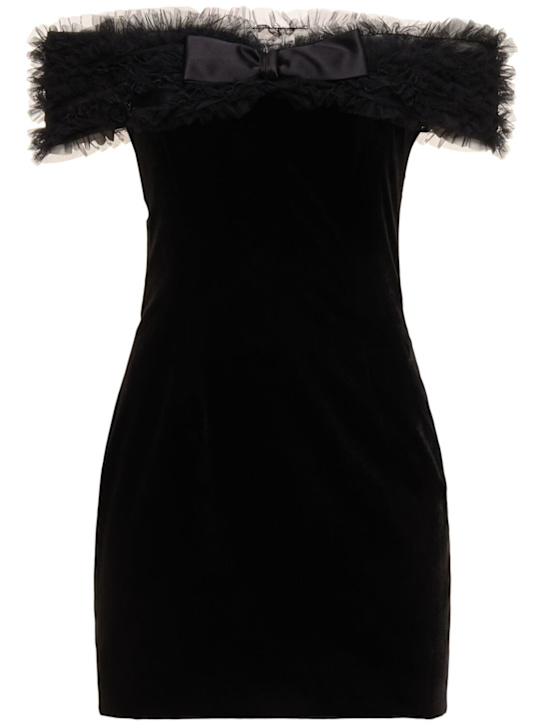 Luisaviaroma Vestito mini con spalle scoperte in velluto