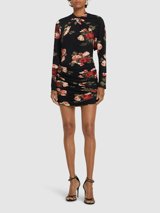 Luisaviaroma Vestito Mini In Jersey Stampato Drappeggiato