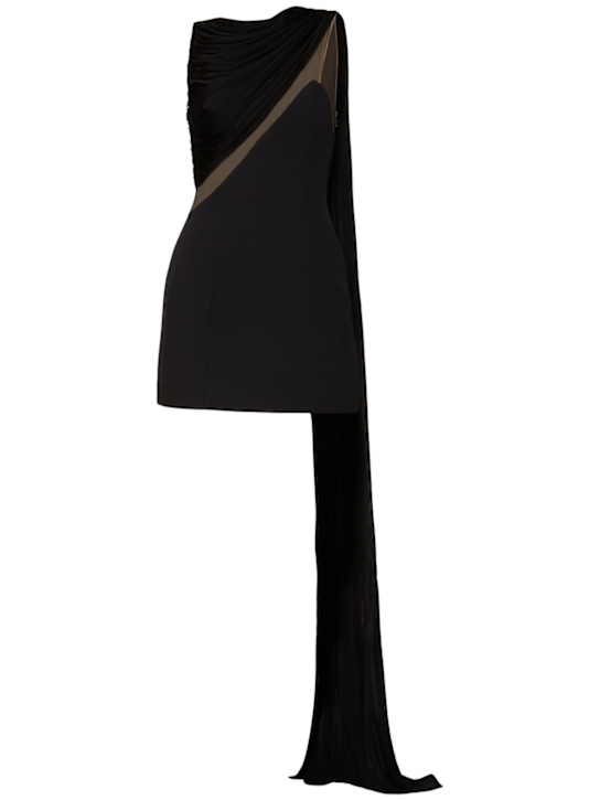 Luisaviaroma Vestito mini in tulle e jersey fluido drappeggiato