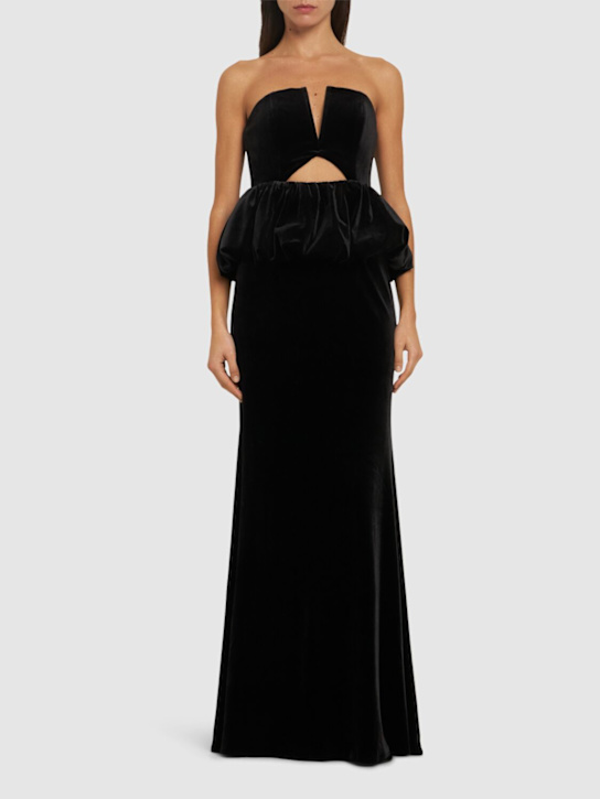 Luisaviaroma Vestito Senza Spalline In Velluto Con Peplum