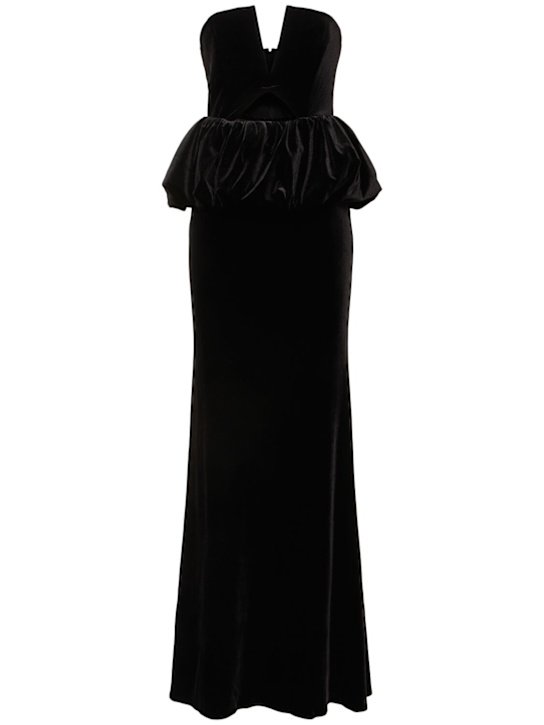 Luisaviaroma Vestito senza spalline in velluto con peplum