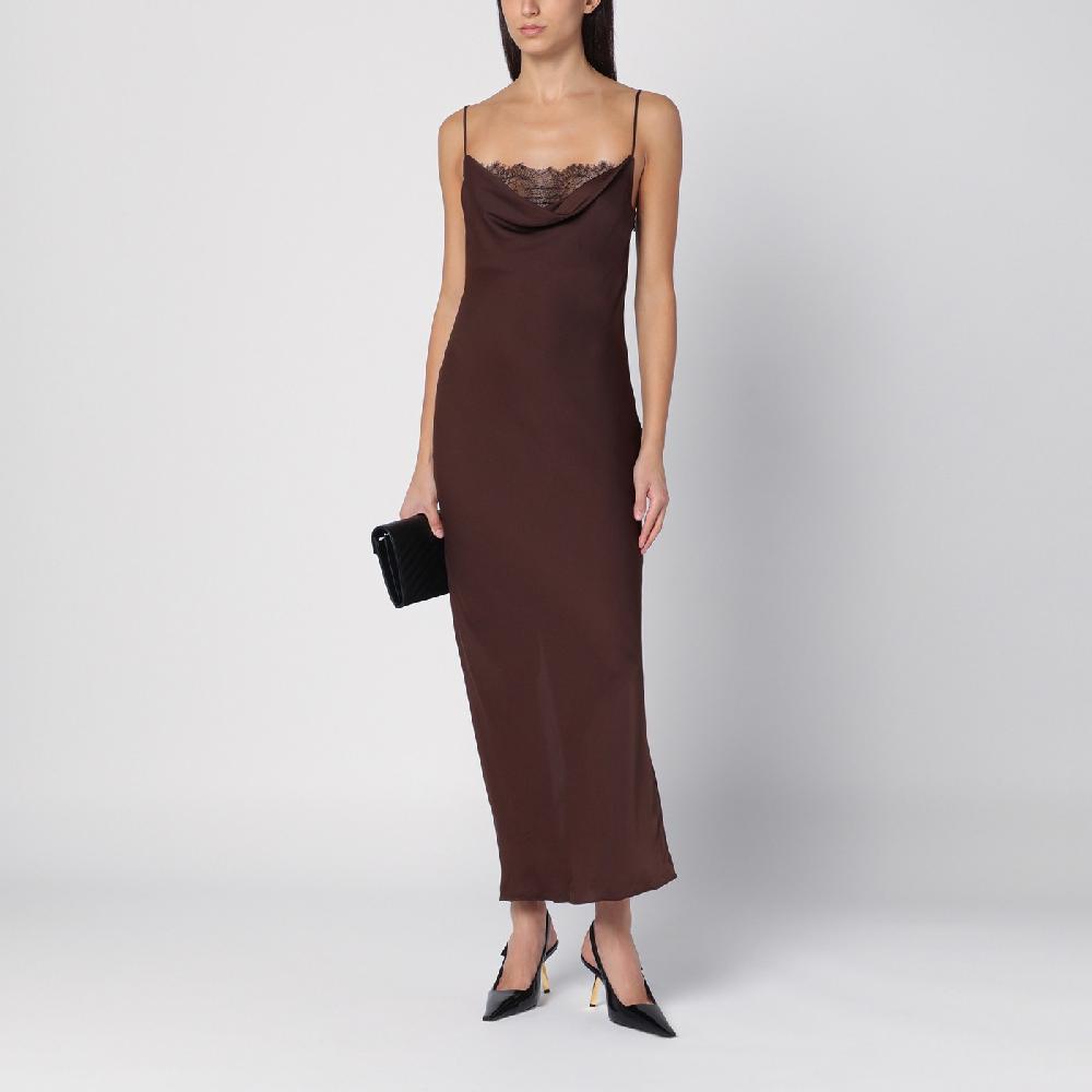 ROTATE Birger Christensen Abito Con Spalline Marrone