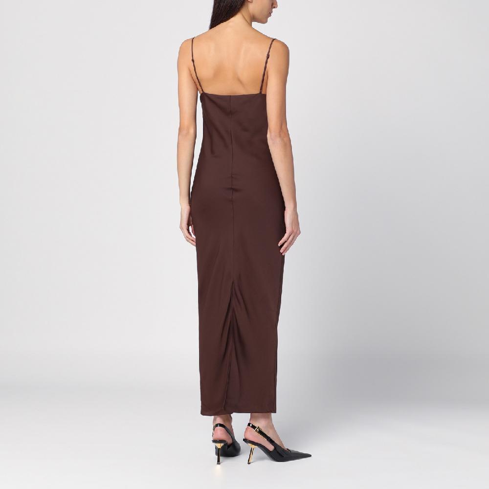 ROTATE Birger Christensen Abito Con Spalline Marrone