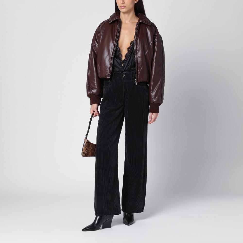 AGOLDE Bomber Marrone In Eco Pelle