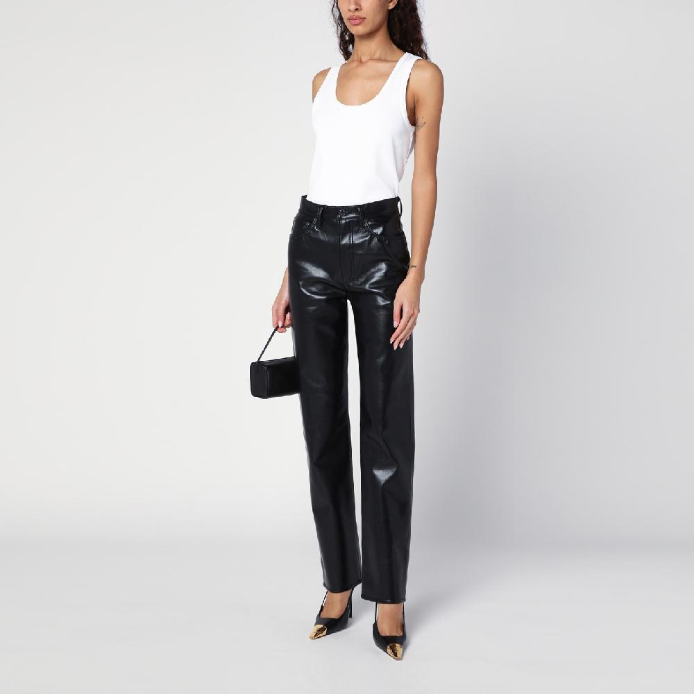 AGOLDE Pantalone Nero In Eco Pelle