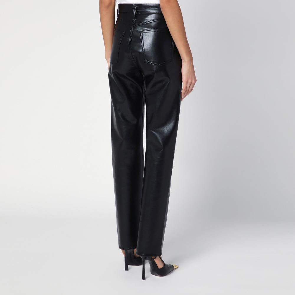 AGOLDE Pantalone Nero In Eco Pelle