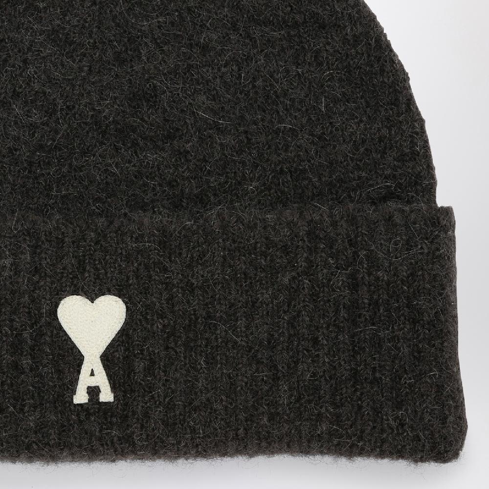 Ami Paris Cappello Ami De Coeur Grigio In Alpaca