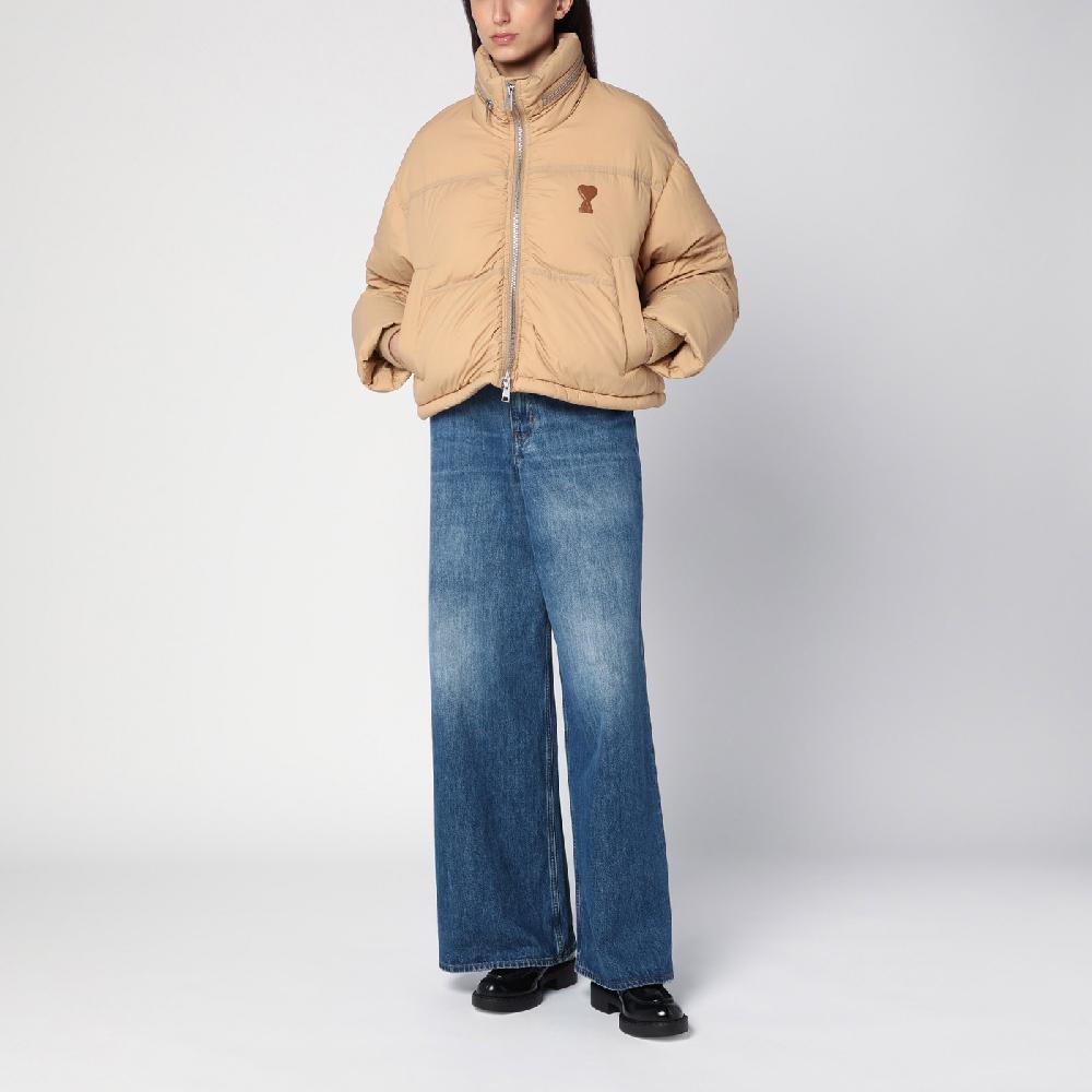 Ami Paris Piumino Ami De Coeur Beige