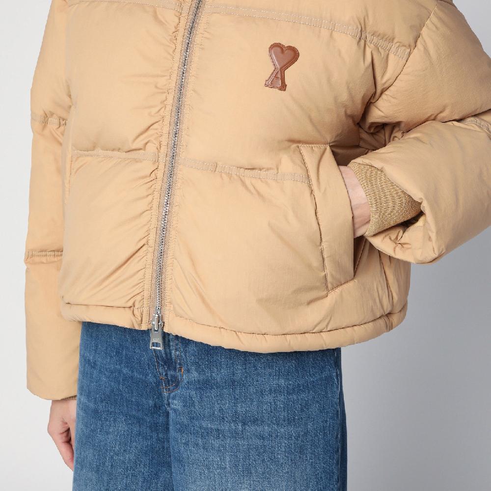 Ami Paris Piumino Ami De Coeur Beige