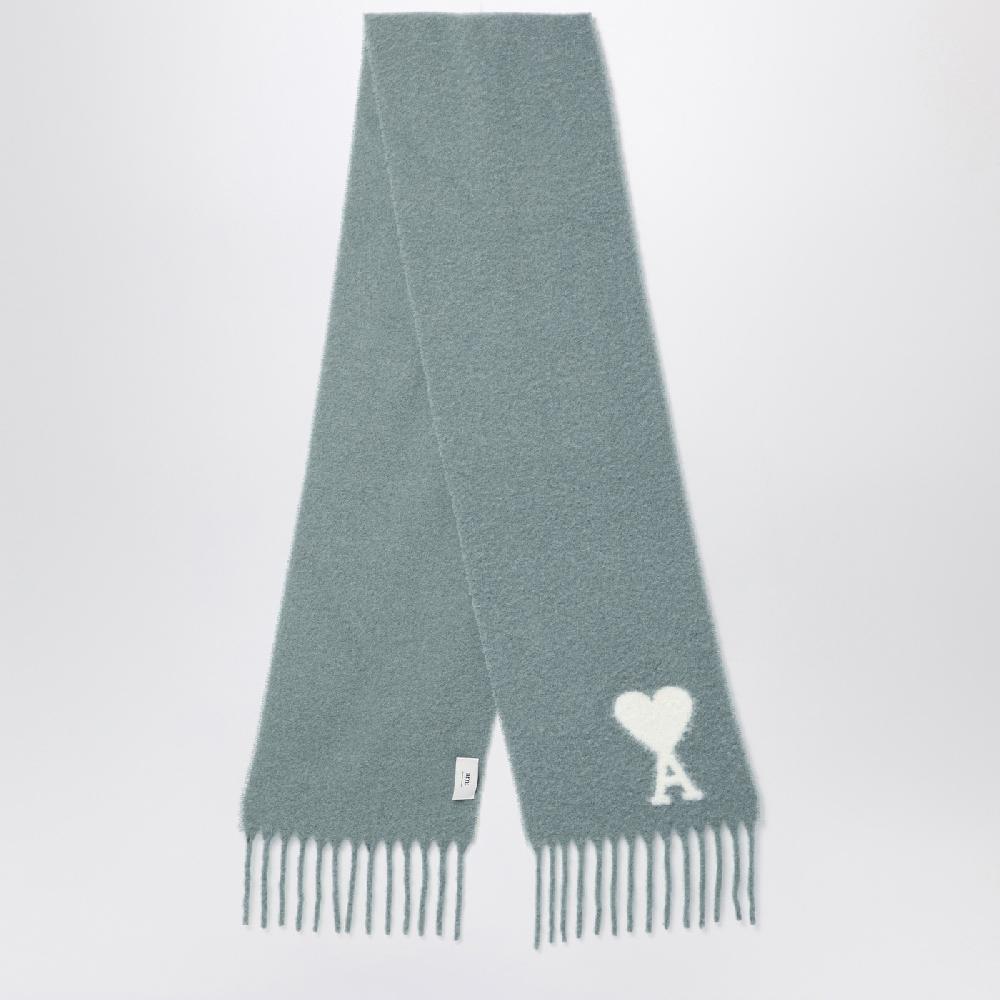 Ami Paris Sciarpa grigia chiara in misto alpaca