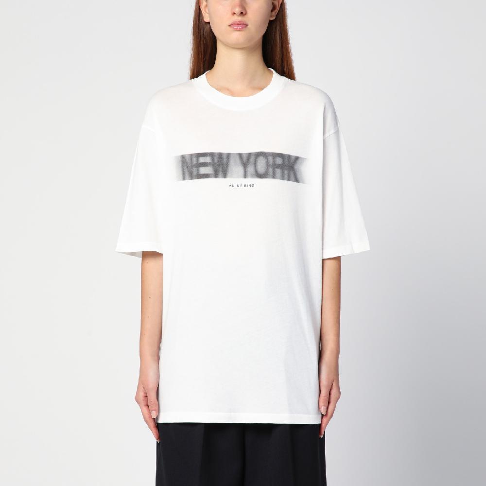 ANINE BING T-shirt over New York avorio