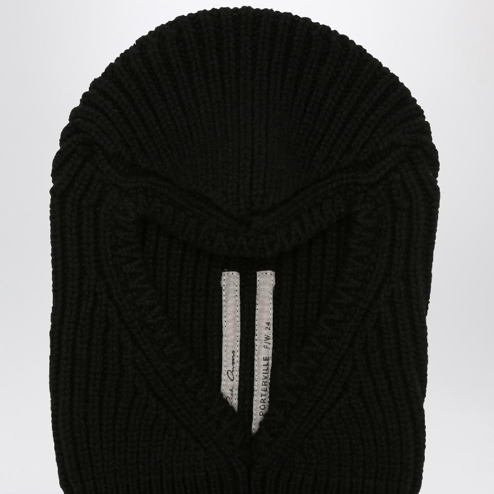 Rick Owens Balaclava Porterville Skull Nero In Cashmere