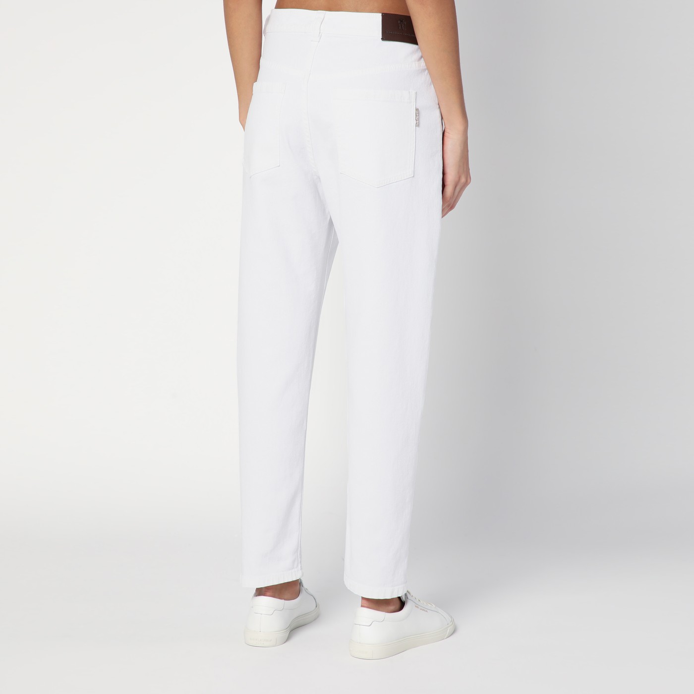 Brunello Cucinelli Pantalone Bianco In Cotone