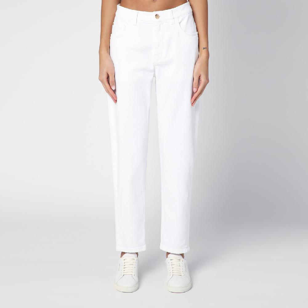 Brunello Cucinelli Pantalone bianco in cotone