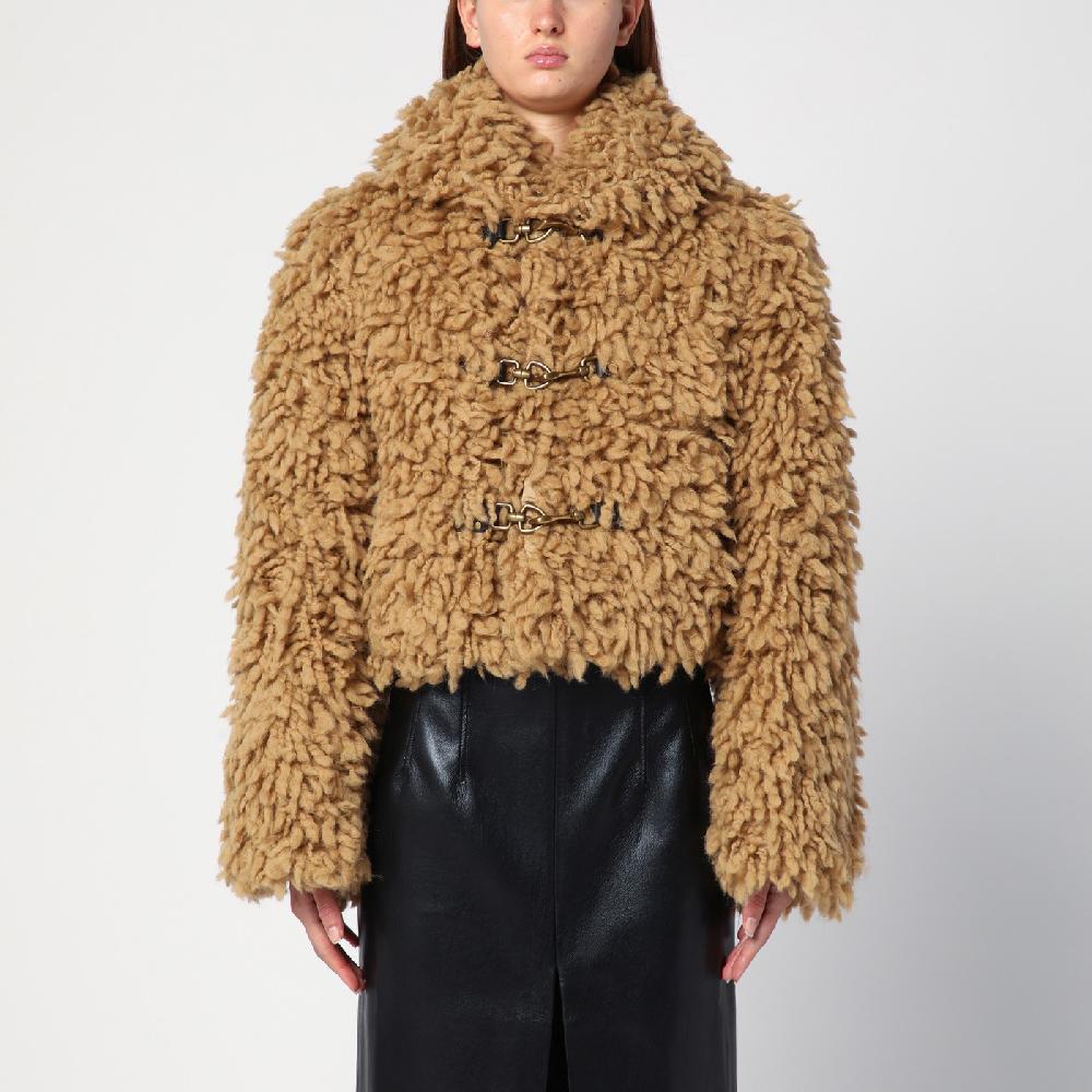 Burberry Giacca corta beige in misto lana