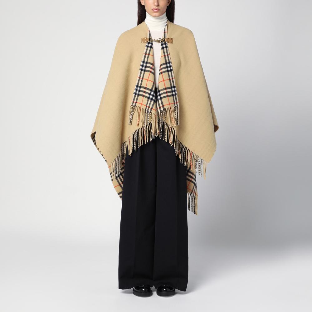 Burberry Mantella motivo Check in lana