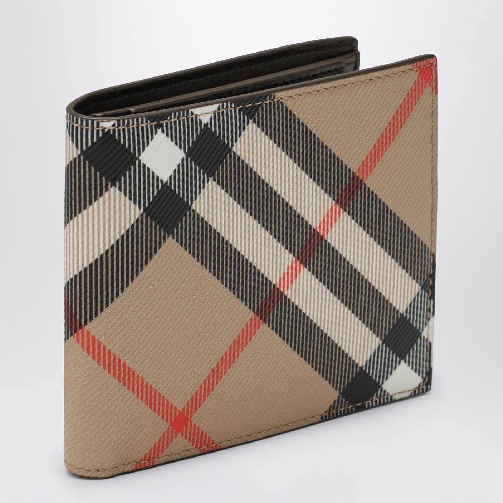 Burberry Portafoglio a libro beige motivo Check