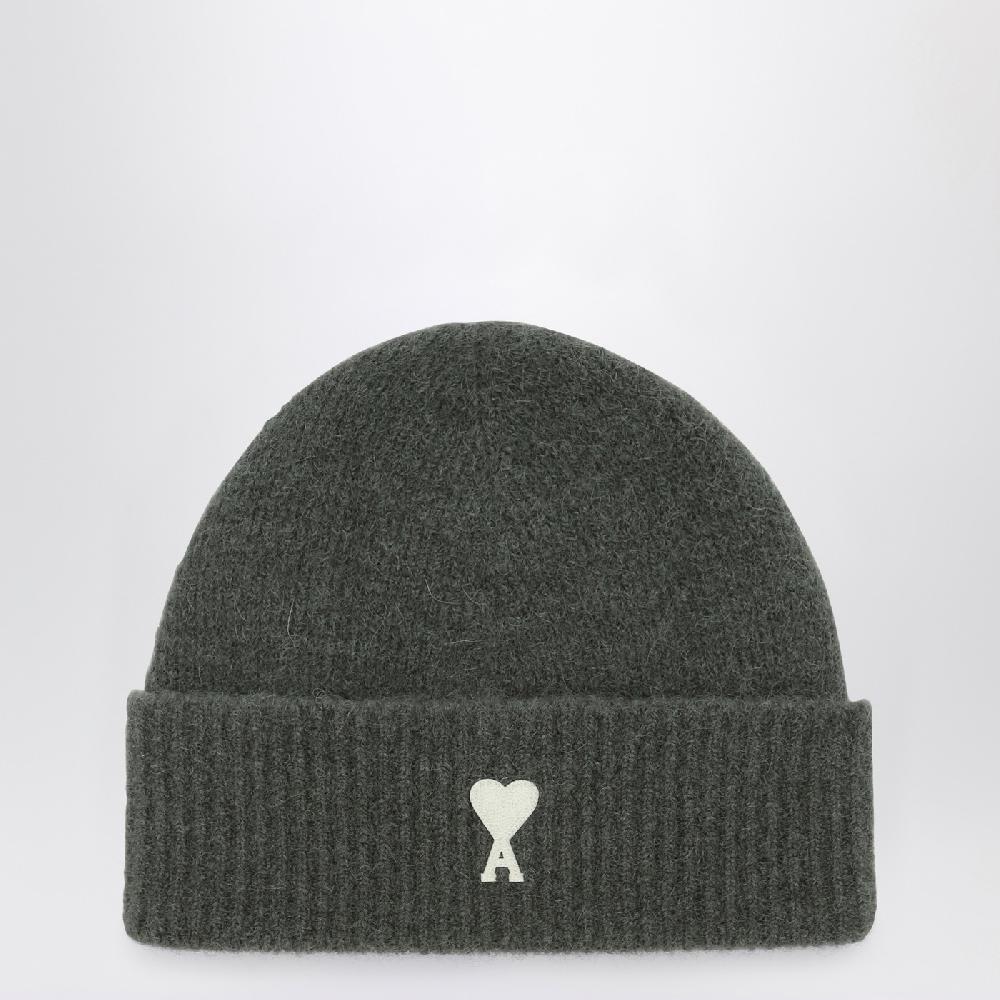 Ami Paris Cappello Ami De Coeur grigio chiaro in alpaca