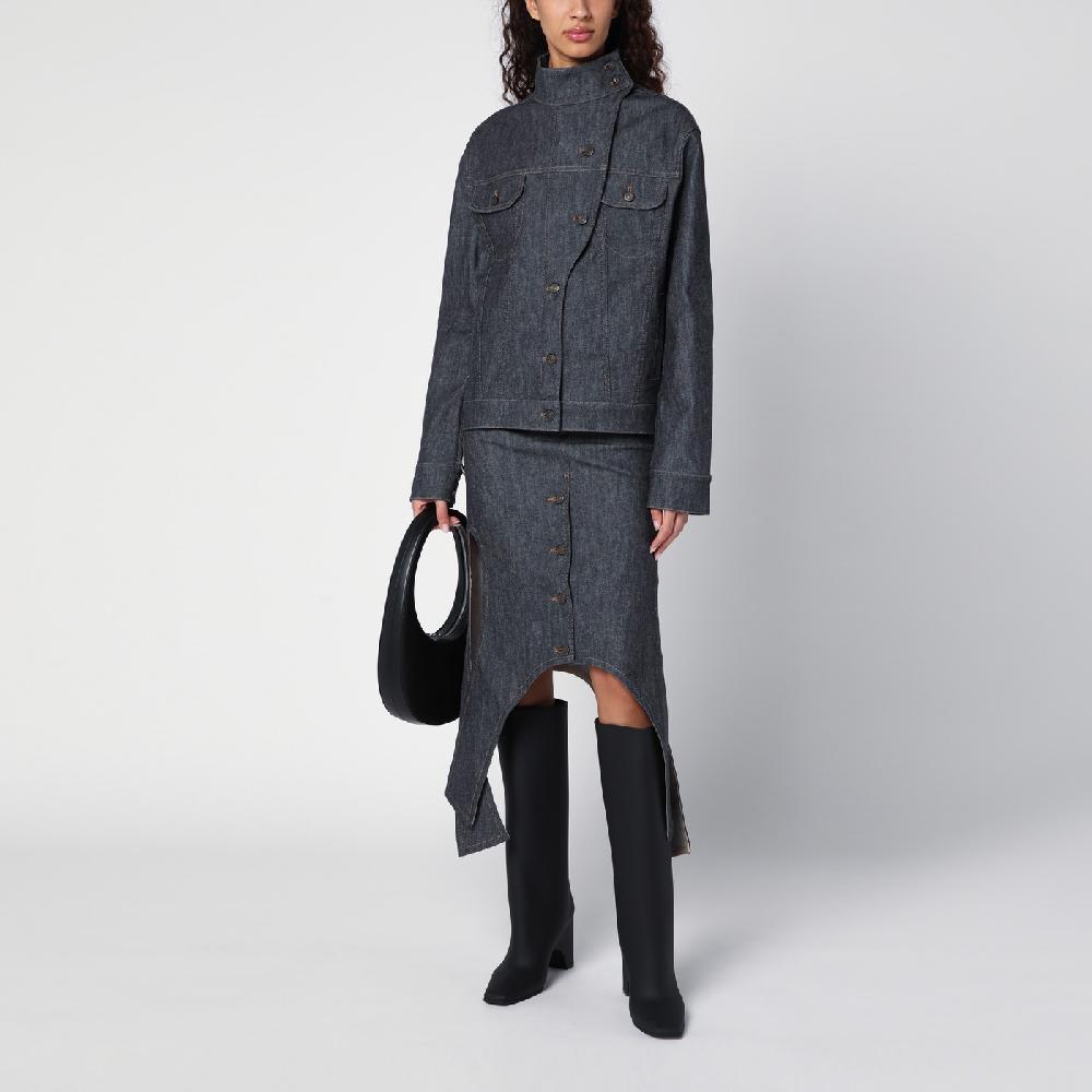 Courru00e8ges Gonna Grigia Scura In Denim