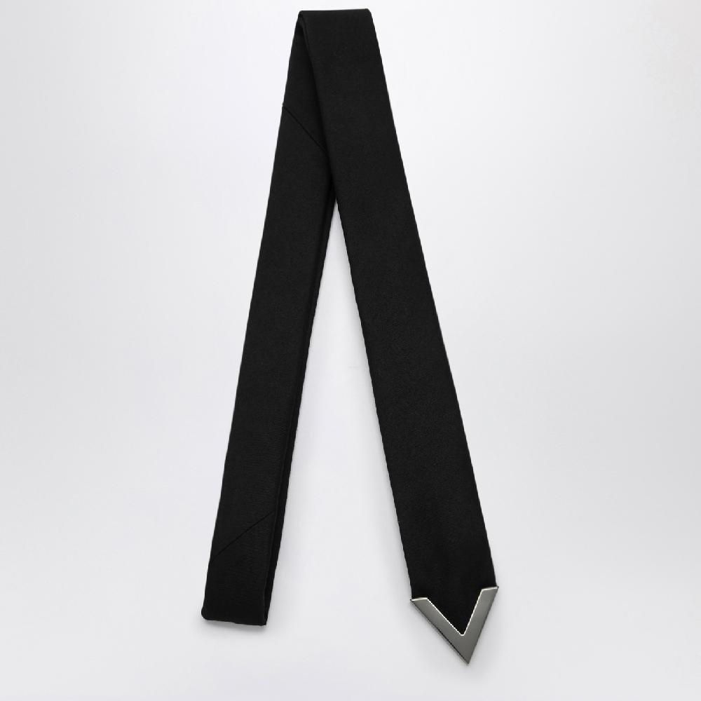 Valentino Garavani Cravatta Valentie Nera Con V Metallica