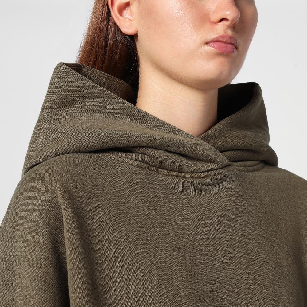 Entire Studios Felpa Cropped Verde Militare In Cotone Organico