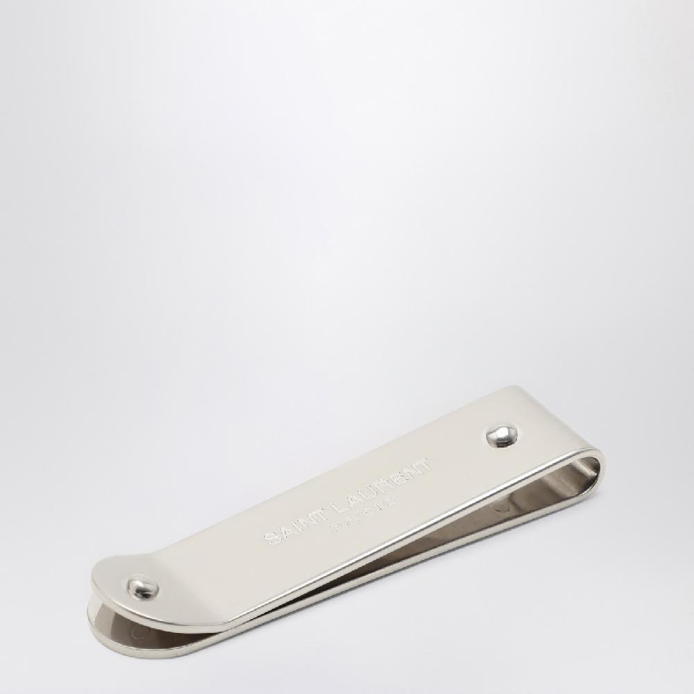 Saint Laurent Ferma Soldi In Metallo Con Logo Impresso