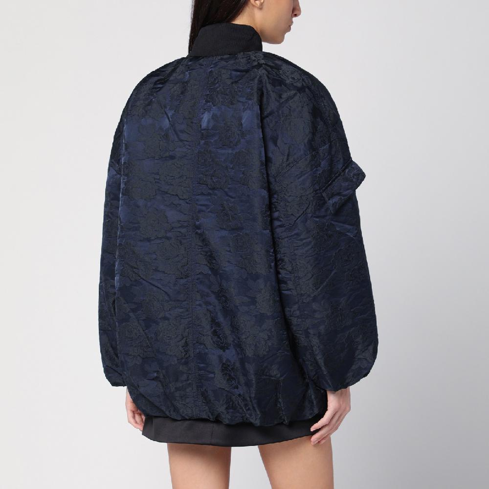 Ganni Bomber Blu Navy Con Zip