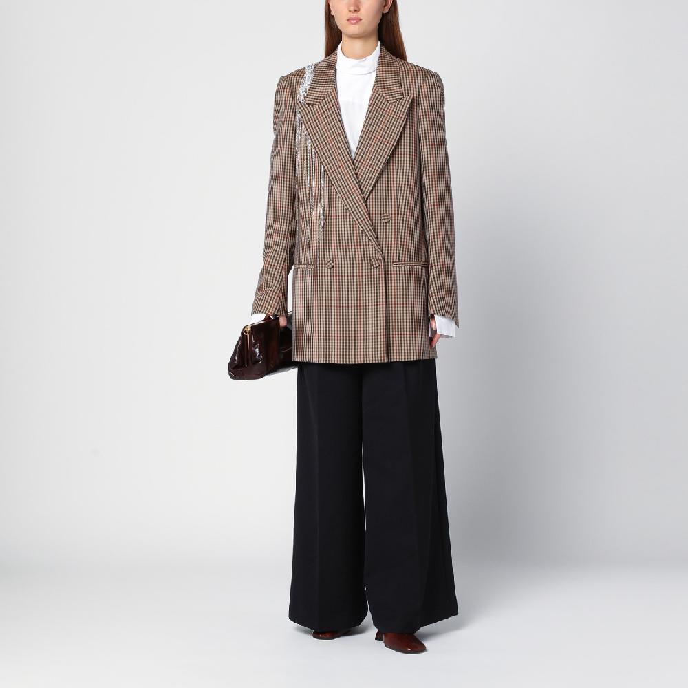 Dries Van Noten Giacca Doppiopetto Con Motivo Vichy In Lana