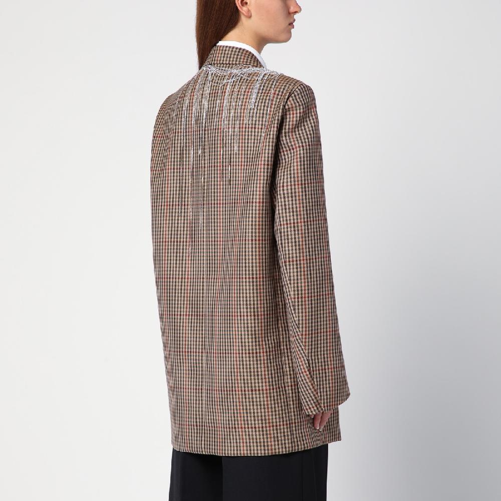 Dries Van Noten Giacca Doppiopetto Con Motivo Vichy In Lana