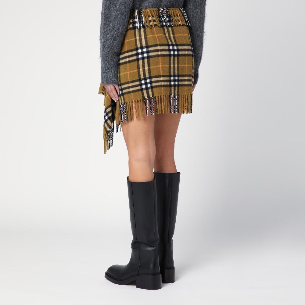 Burberry Gonna Stile Sciarpa In Lana E Cashmere Motivo Check