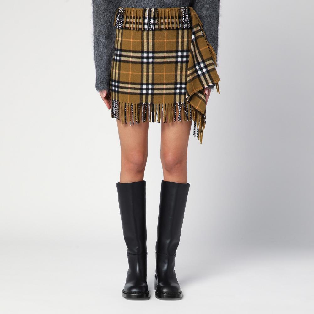 Burberry Gonna stile sciarpa in lana e cashmere motivo Check