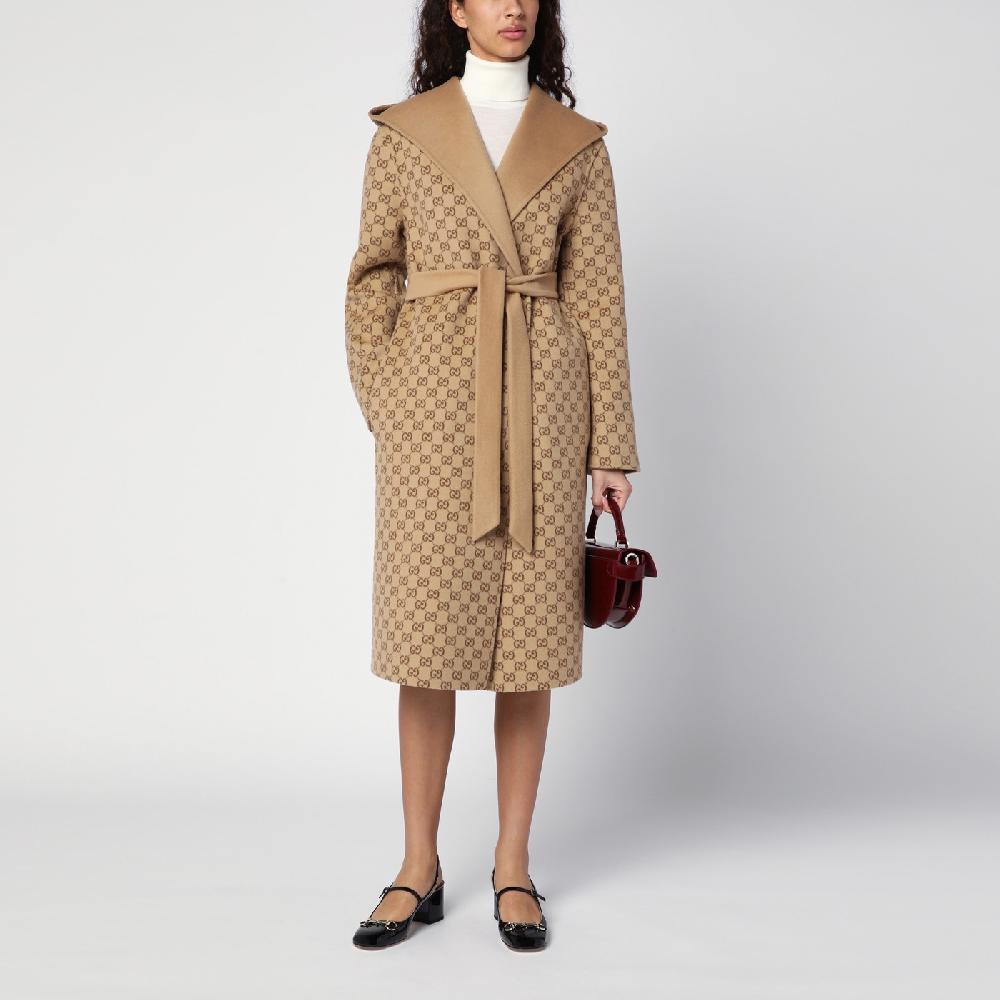 GUCCI Cappotto Con Cintura Reversibile Beige
