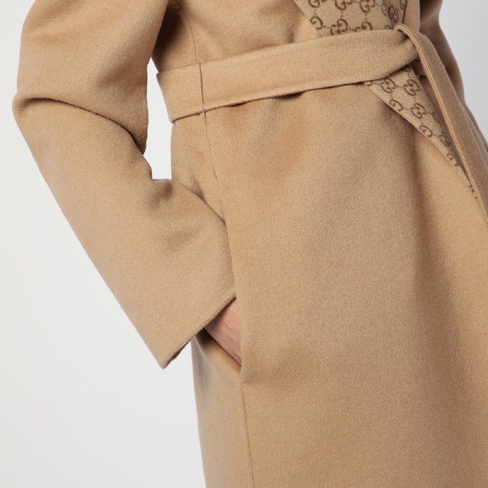 GUCCI Cappotto Con Cintura Reversibile Beige