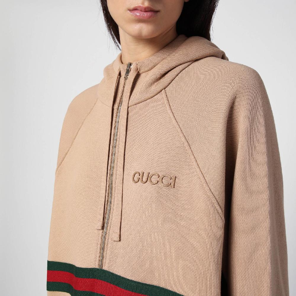 GUCCI Felpa Beige Con Nastro Web