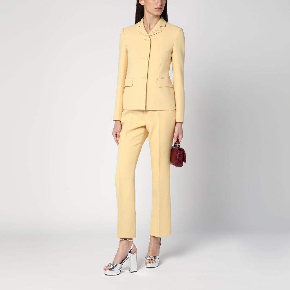 GUCCI Giacca Color Crema In Crêpe Di Lana