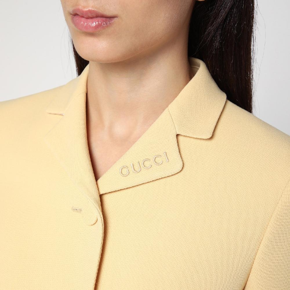 GUCCI Giacca Color Crema In Crêpe Di Lana