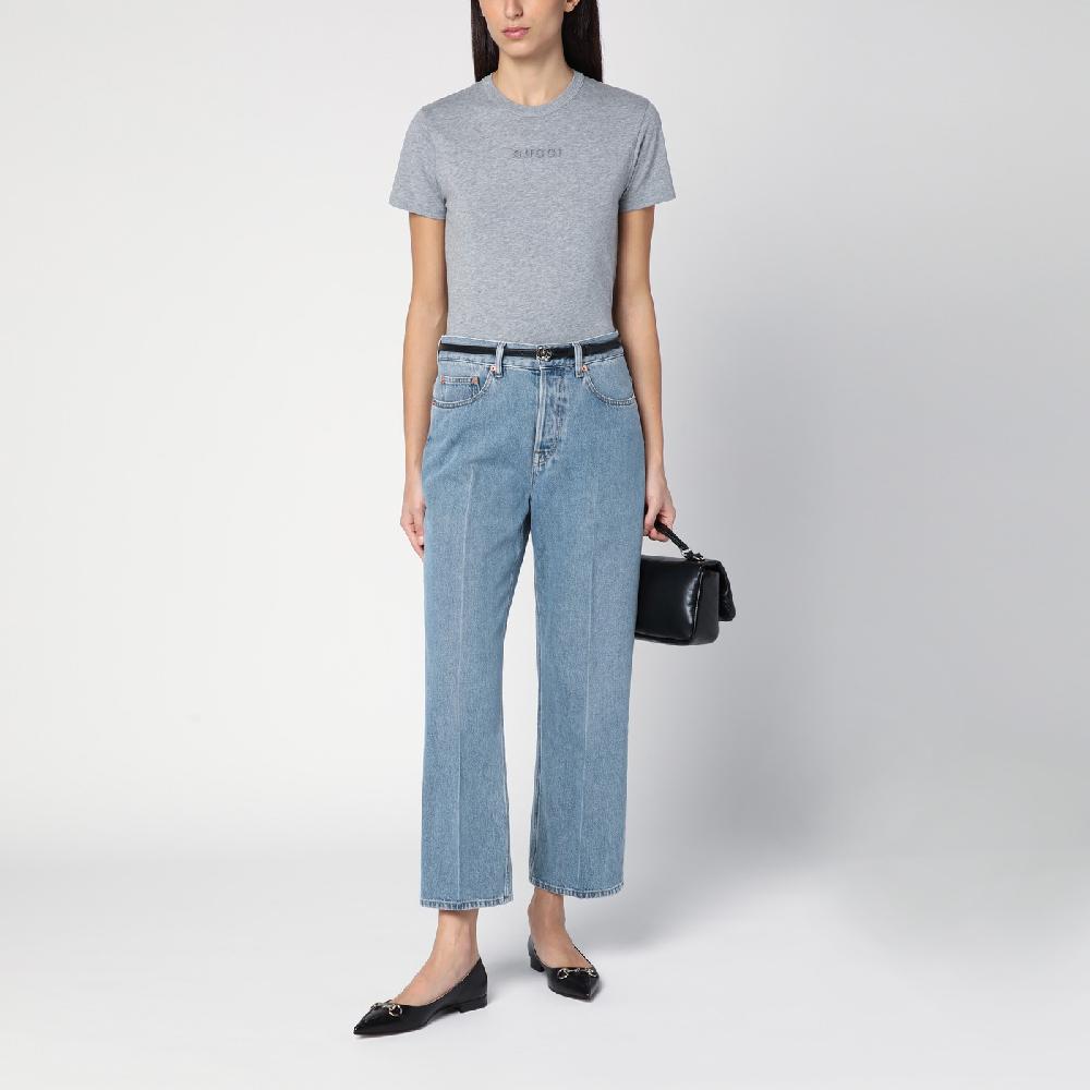 GUCCI T-shirt Grigia Mélange In Cotone