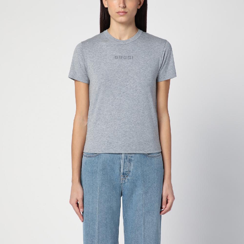 GUCCI T-shirt grigia mélange in cotone