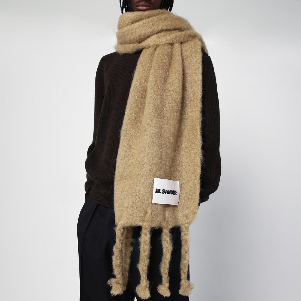 Jil Sander Sciarpa Beige In Misto Mohair