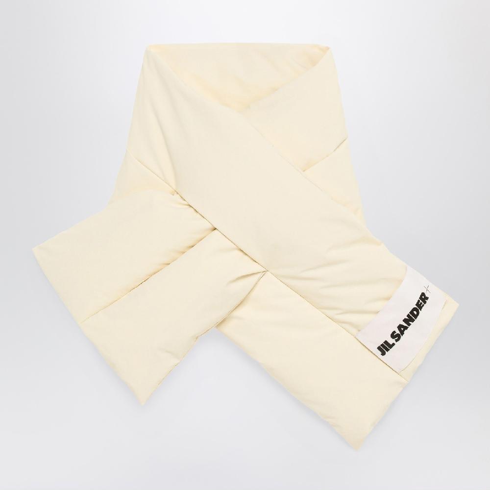 Jil Sander Sciarpa imbottita beige con logo