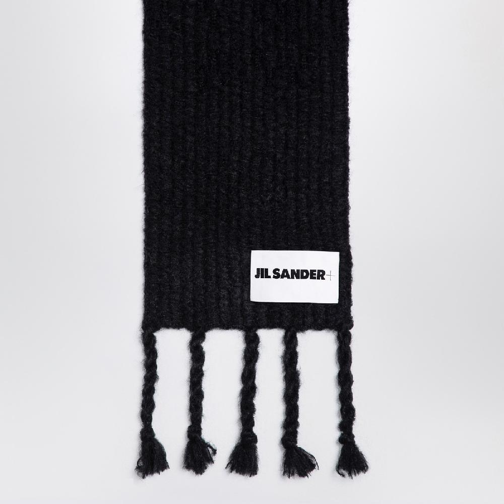 Jil Sander Sciarpa Nera In Misto Mohair