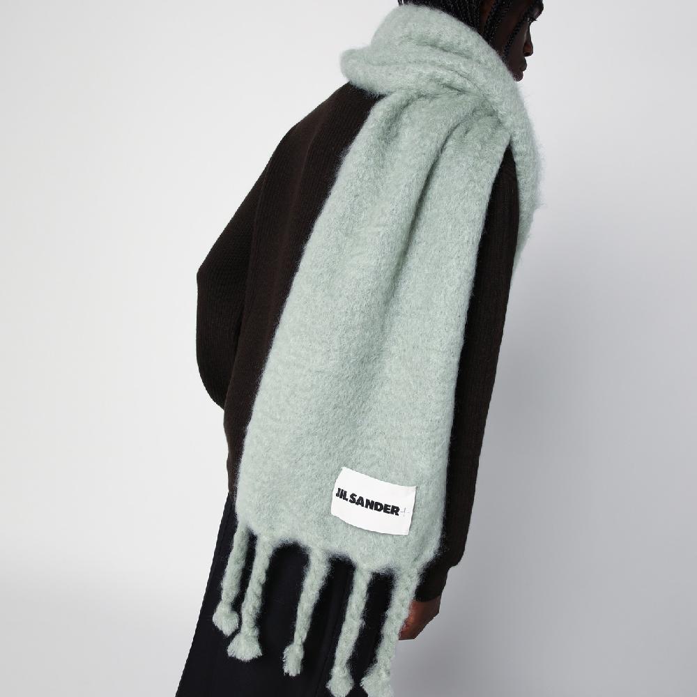 Jil Sander Sciarpa Verde Chiara In Misto Mohair