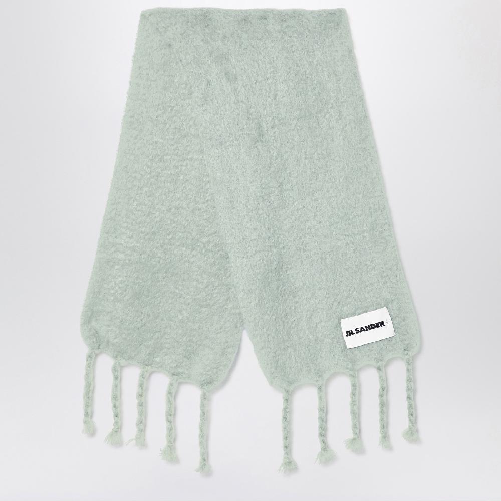 Jil Sander Sciarpa verde chiara in misto mohair