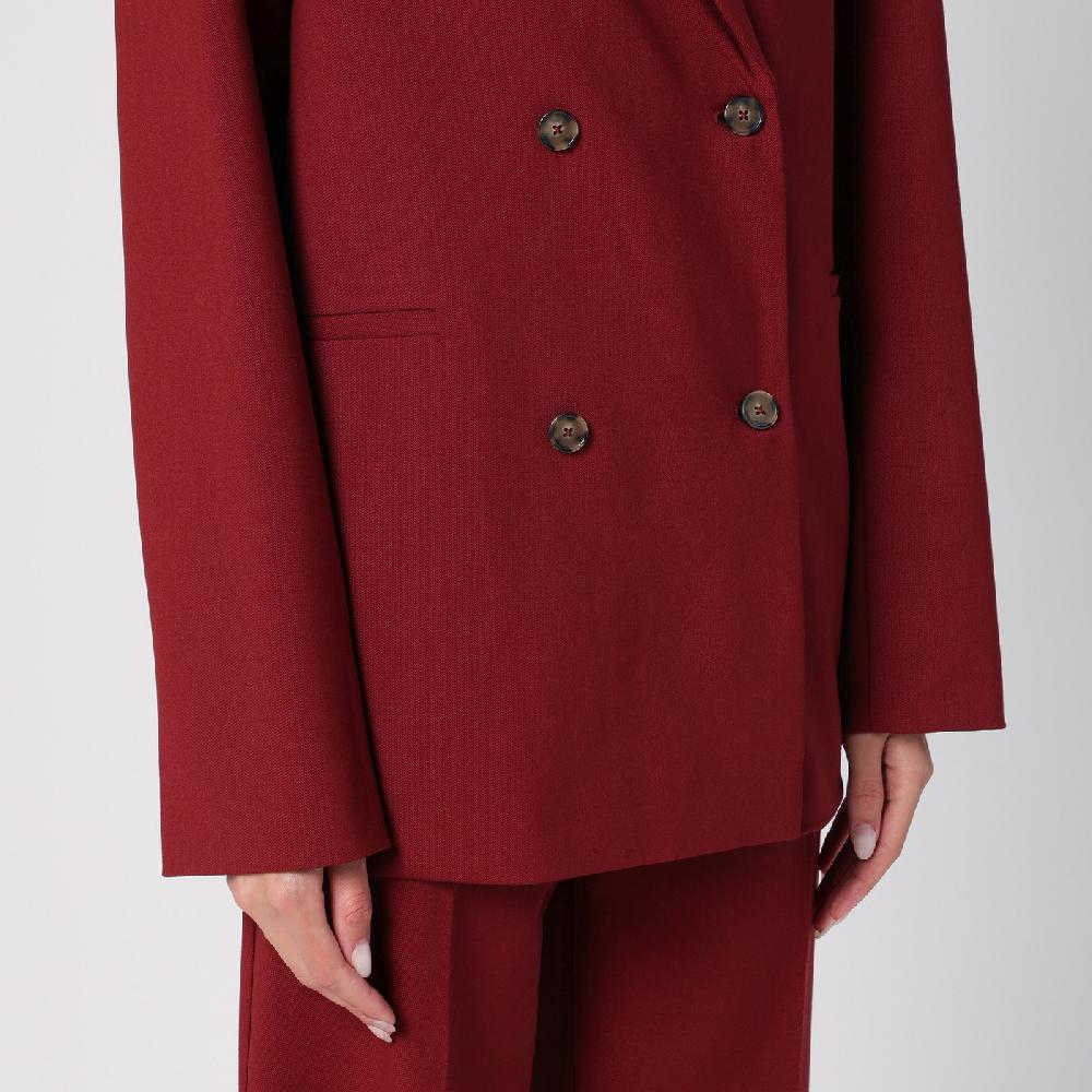 Loulou Studio Giacca Doppiopetto Bordeaux In Lana